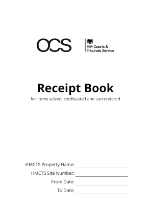 OCS HMCTS Receipt Book