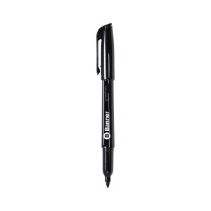 Essentials Fine Bullet Tip Permanent Markers Black (Pack of 10) 9240039