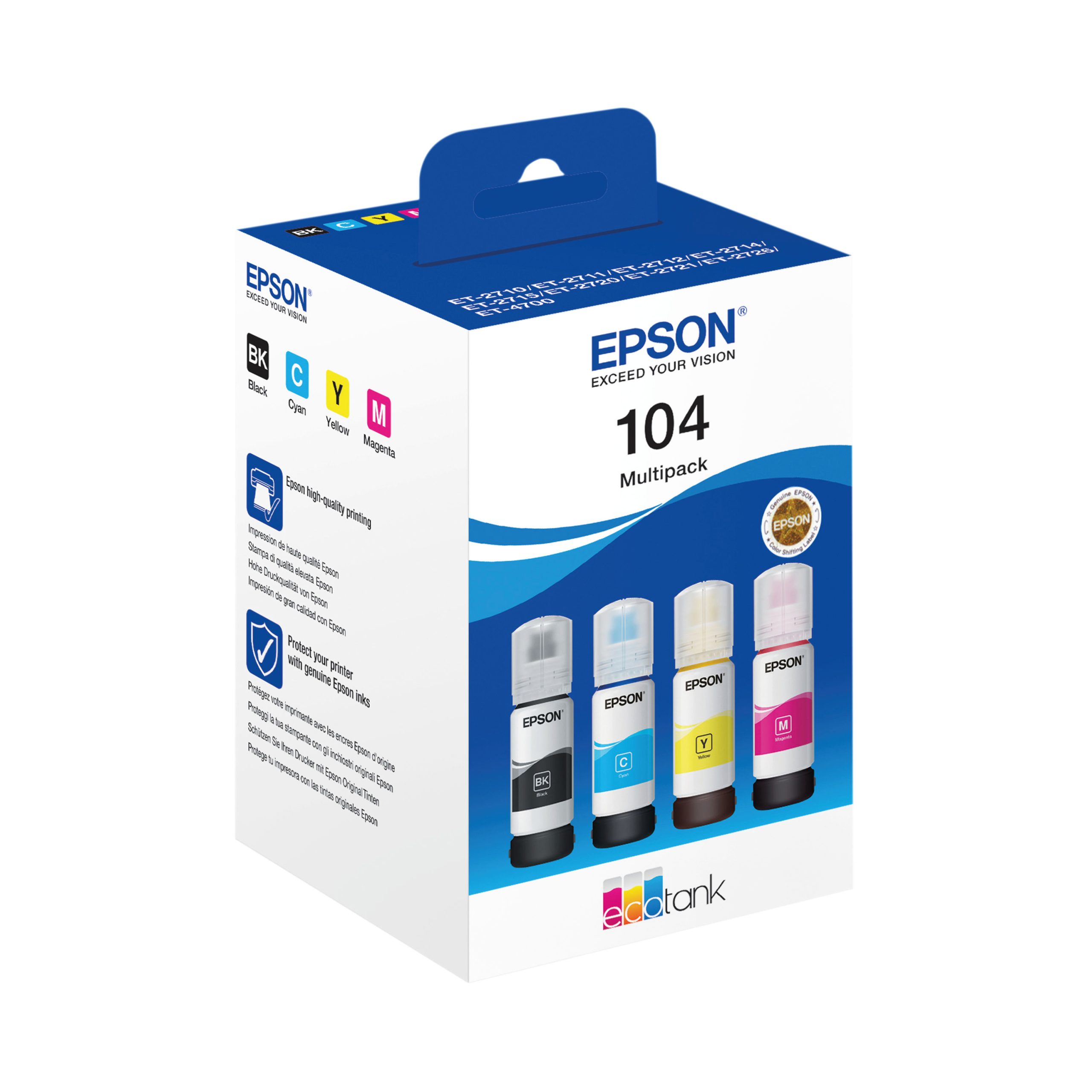 Epson 104 EcoTank Ink Bottle CMYK Multipack C13T00P640