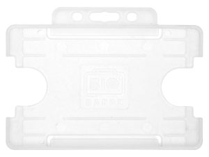H-BB-OP-CLL Clear Single-Sided BIOBADGE Open Faced ID Card Holders - Landscape